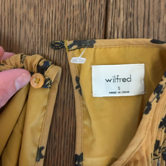 Aritiza Wilfred Mini Floral Mustard Dress size small - Picture 3 of 3